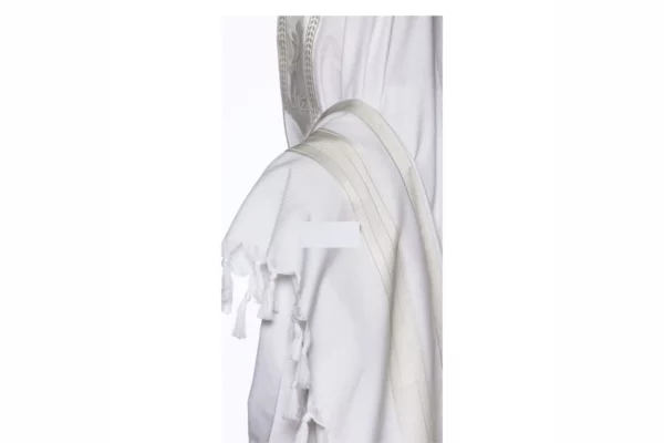 Kosher Cotton Milky White Tallit Cloth