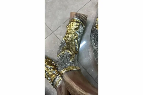 Extra Long Silver Decorated KOsher Shofar 3