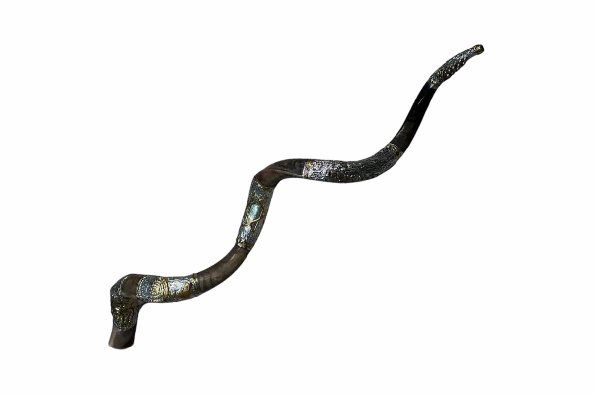Extra Long Silver Decorated KOsher Shofar