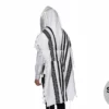 Kosher Cotton Black Wool Tallit