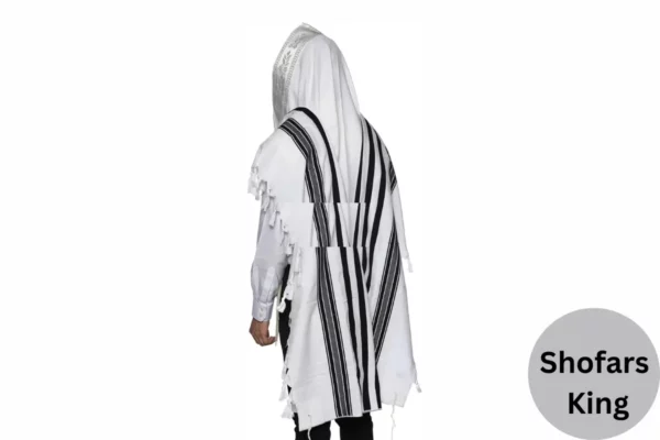 Kosher Cotton Black Wool Tallit