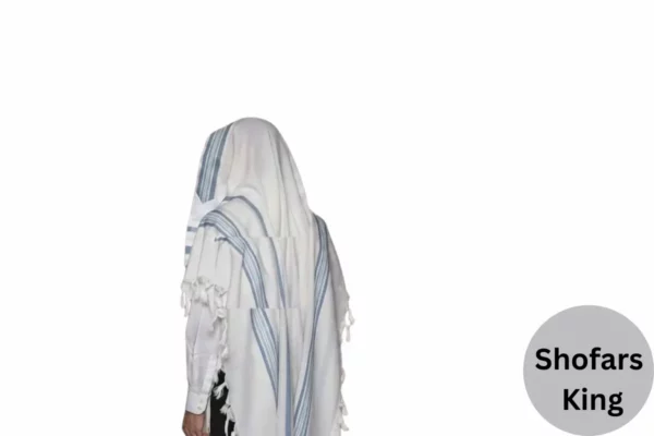 Kosher Cotton Light Blue Wool Tallit