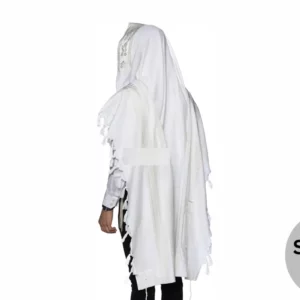 Kosher Cotton White Wool Tallit